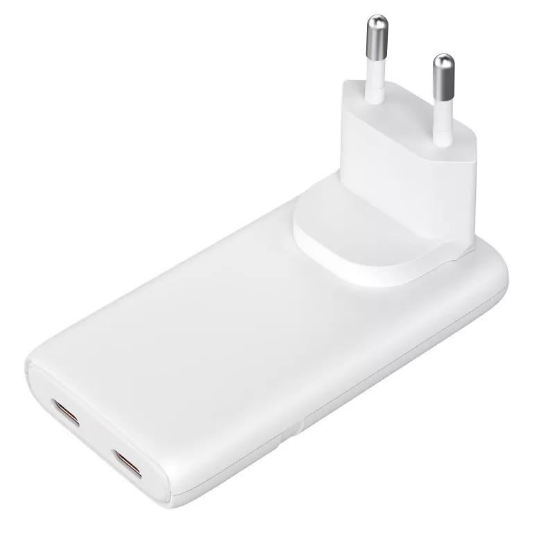 Akyga AK-CH-32 ohut GaN-USB-C-laturi 65 W, 2 x USB-C PD, valkoinen