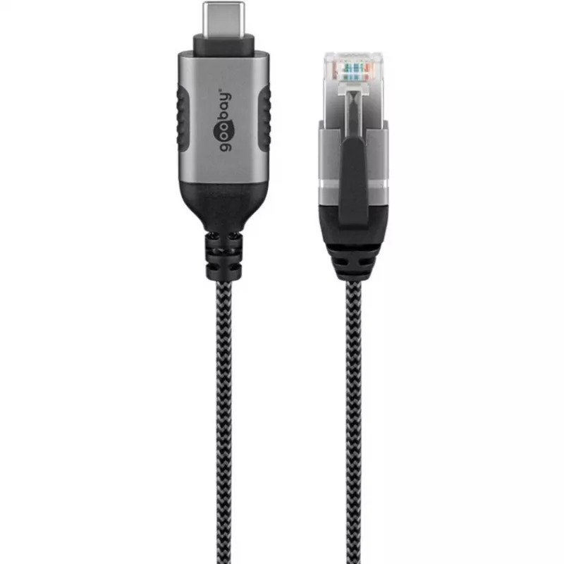 Goobay Ethernet-kaapeli USB-C 3.1 - RJ45 ohut 3 m – yhdistä reititin, modeemi tai (74404)