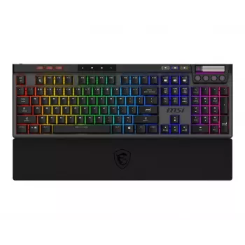 Mekaaninen pelinäppäimistö MSI Strike Pro W Silent US-asettelu RGB-valaistus, langallinen, taktiiliset Silent-kytkimet