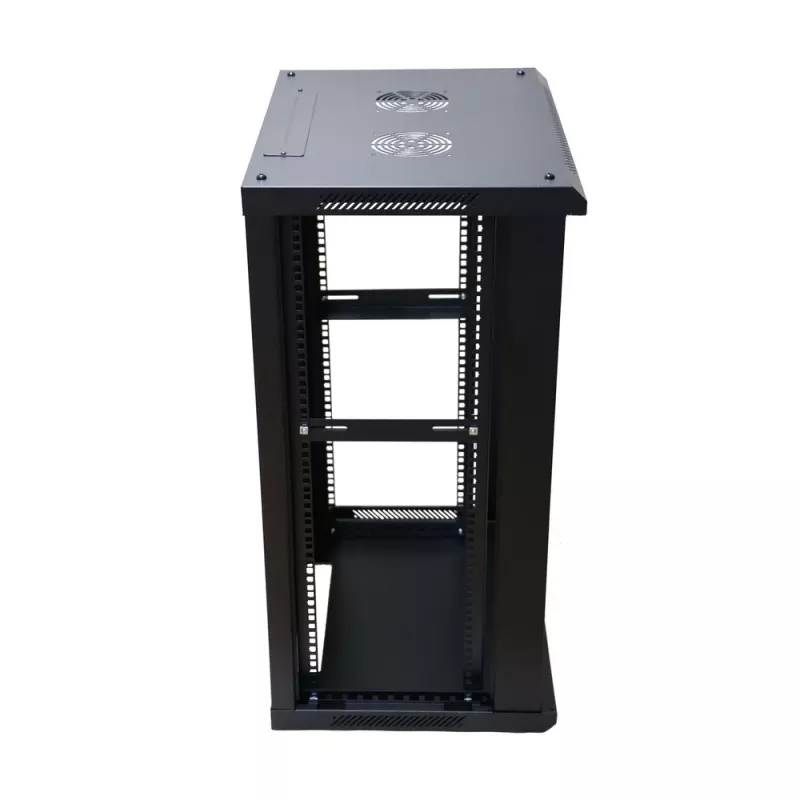 Seinäkaappi Extralink Rackmount-kotelo 15U 600x450 musta lukolla ja räckikiskoilla