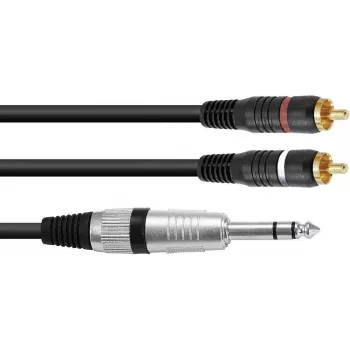 Stereo-sovitinjohto Omnitronic 2x RCA (RCA) 2x RCA, 1,5 m pituus, malli 30225223