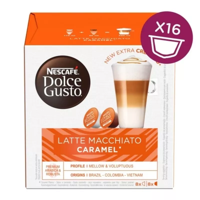 Nescafe Dolce Gusto Caramel Latte Macchiato kahvi, 16 kapselia