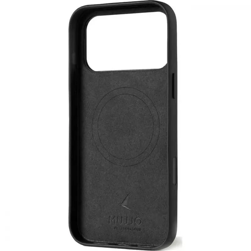 Mujjo Full Leather Case -kotelo iPhone 17 Pro Max musta