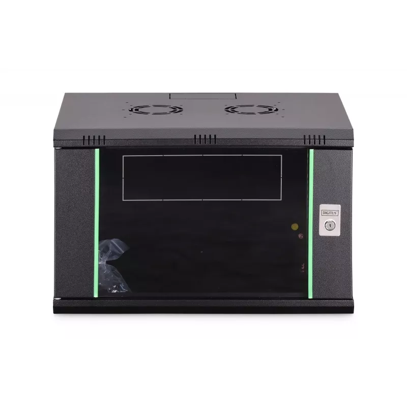 Seinäkiinnitteinen 19 tuuman räkkikaappi DIGITUS Dynamic-N DN-37101 — 7U, 600x450 mm, IP20, avainlukko, kokoamaton