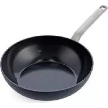 Wok/pannu GreenPan CC006388-001, pyöreä, 28 cm, musta, PFAS-vapaa