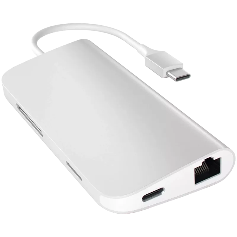 Satechi USB-C-moniporttisovitin 8K Ethernetillä V3 space grey (ST-P8KEM)