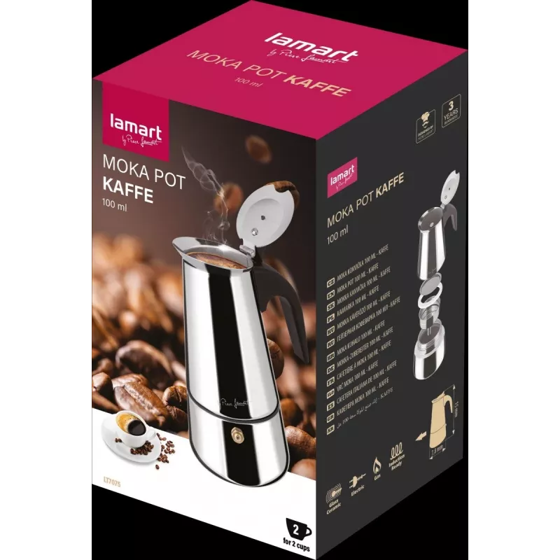 Moka-kahvinkeitin LAMART LT7075 100 ml espressokeitin liedelle