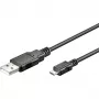 USB 2.0 -kaapeli, USB-A -pistoke > Micro-USB -pistoke (musta, 5 metriä)