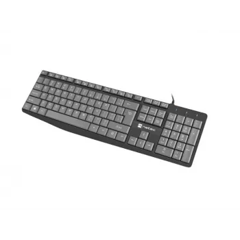 Johdollinen täysikokoinen näppäimistö NATEC NKL-1507 USB QWERTY US International harmaa/musta, 105 näppäintä, numeronäppäimistö