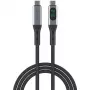 USB-kaapeli 4smarts 541438 USB4 Gen 2x2 1,5 m USB-C musta harmaa