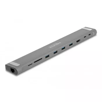 DeLOCK USB Type-C ohut telakointiasema 4K HDMI USB 3.2 Gen 1 LAN SD PD 3.0