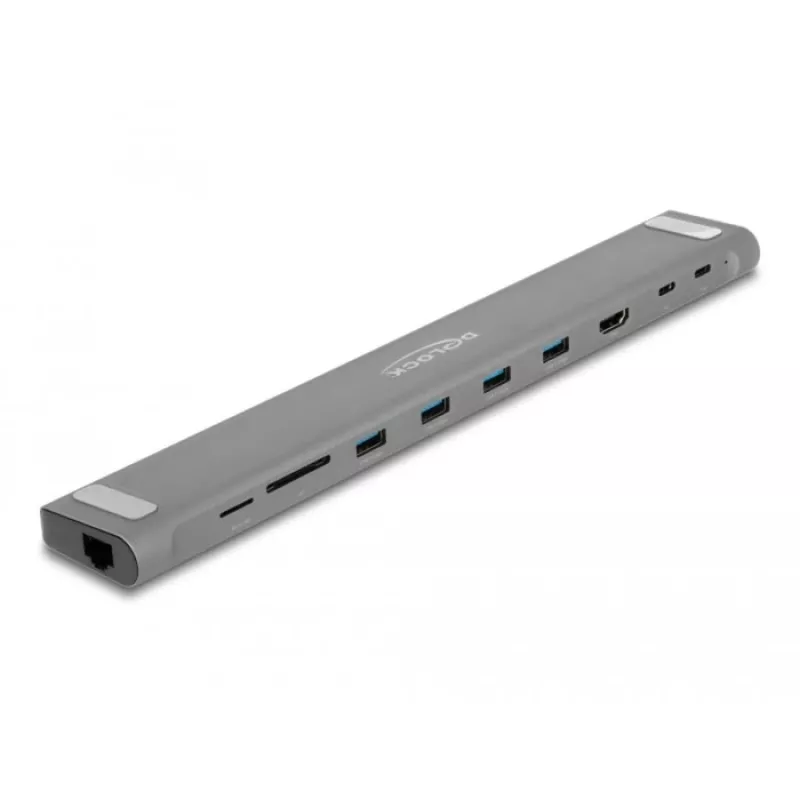 DeLOCK USB Type-C ohut telakointiasema 4K HDMI USB 3.2 Gen 1 LAN SD PD 3.0