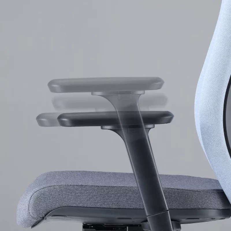 Up Up Athene ergonominen toimistotuoli musta, harmaa + sininen kangas