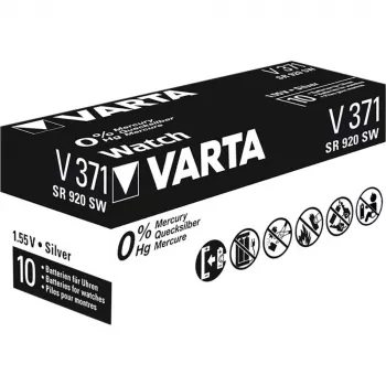 Varta 00371101111 hopeaoksidinappiparisto 371, 30 mAh, hopeanvärinen