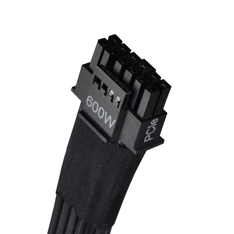 SilverStone SST-PP14-90 12VHPWR-kaapeli, 90 asteen, 650 mm, musta