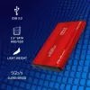 HDD/SSD-kotelo QOLTEC 51860 2,5 tuuman SATA III -asemille, USB Type-A, 5 Gbit/s, alumiini, punainen