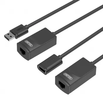 Verkkokaapeli UNITEK Y-UE01001 telakka/porttitoistin USB 3.0 60 m musta