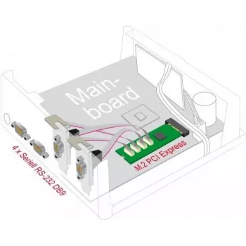 DeLOCK M.2 -kortti 4 x sarjaportti RS-232 DB9 PCIe 2.1