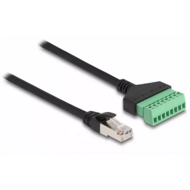 DeLOCK RJ45 -kaapeli Cat.6 uros liitinrimaan adapteriin 30 cm musta vihreä
