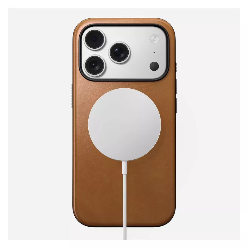 Puhelinkotelo Nomad Modern Leather Case iPhone 17 Pro, 16 cm (6,3 tuuman), tan, nahka & PC/TPU