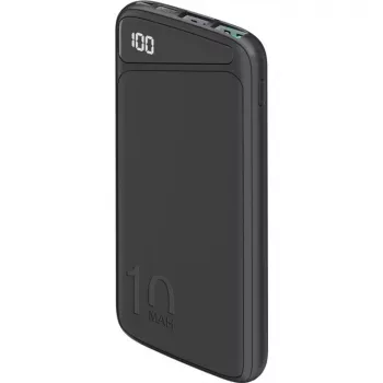 Pikalatausvaravirtalähde 10 000 mAh (musta, USB-C PD, QC 3.0, 10 000 mAh)