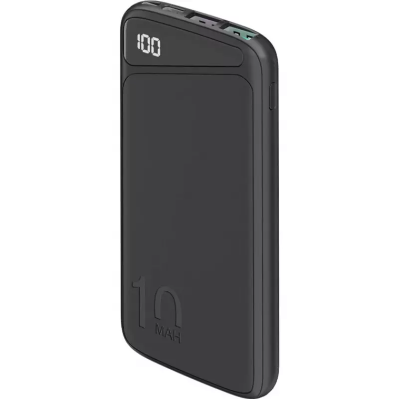 Pikalatausvaravirtalähde 10 000 mAh (musta, USB-C PD, QC 3.0, 10 000 mAh)