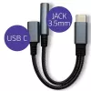 Adapteri 2in1 USB-C USB-C:hen ja 3,5 mm liitäntään PD 15W