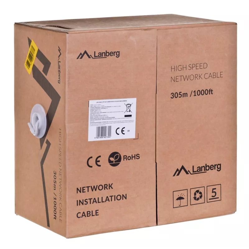 Lanberg LCU6-12CU-0305-S verkkokaapeli 305 m Cat6 U/UTP (UTP) harmaa