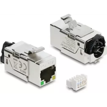 Keystone-moduuli DELOCK 86610 — litteä, ruostumaton teräs, RJ-45, 16,4×37,5×22 mm