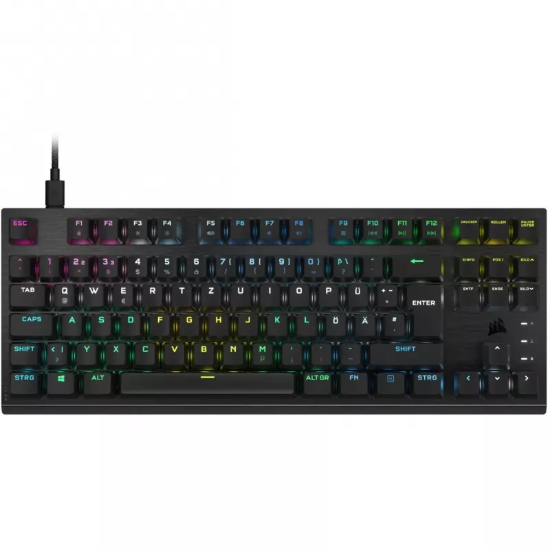 Corsair K60 PRO TKL optis-mekaaninen pelinäppäimistö, OPX-kytkimet, RGB, musta
