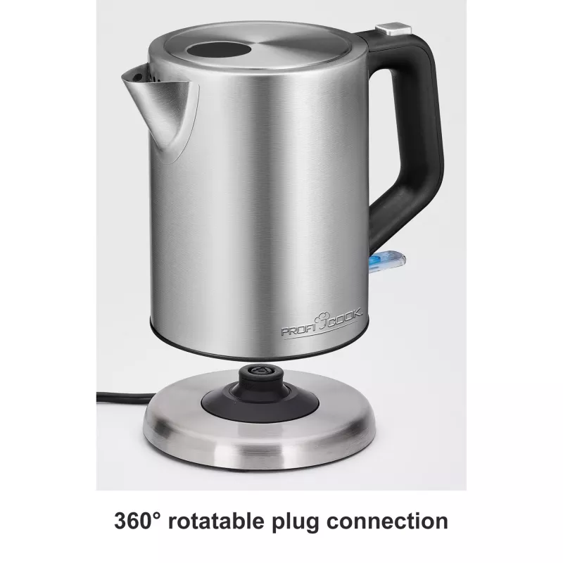 ProfiCook PC-WKS 1106 1l 2200W musta – ruostumaton teräs vedenkeitin (501106)