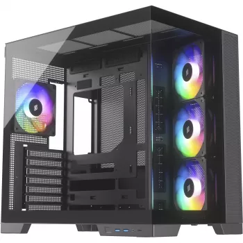 Silentware View A-RGB musta PC-kotelo VIEWmusta — Mid Tower -kotelo A-RGB-valaistuksella