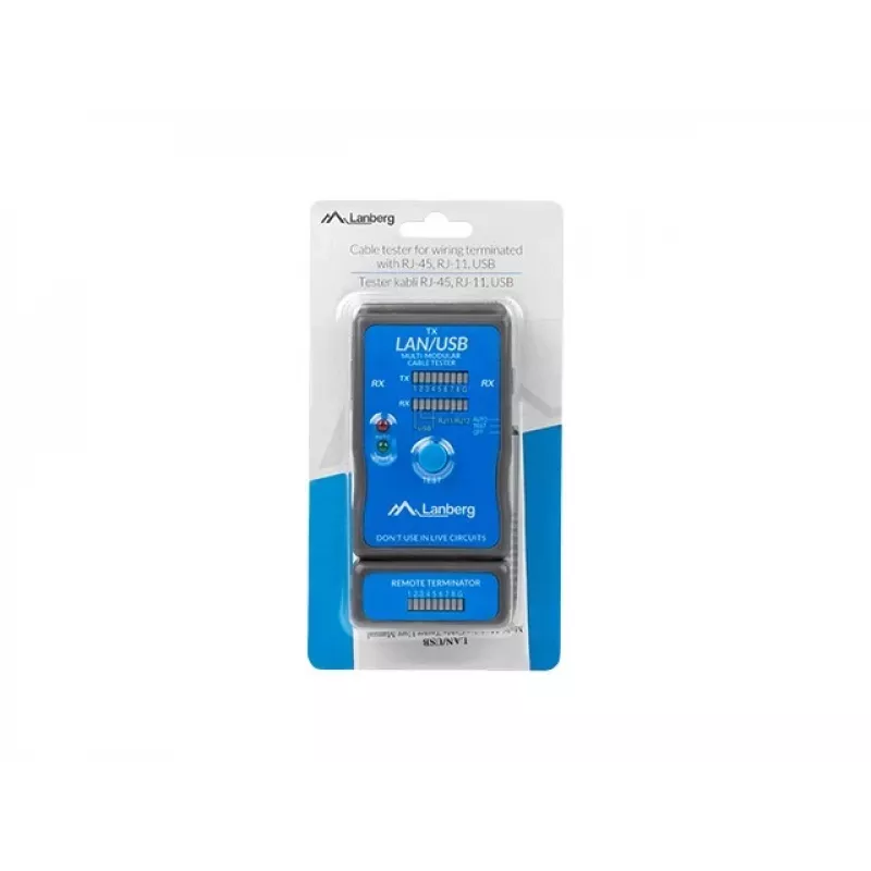 Lanberg NT-0403 verkkokaapelitesteri PoE-testeri sininen