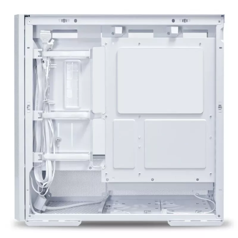 Midi Tower -PC-kotelo Lian Li LANCOOL 207 — valkoinen, läpinäkyvä paneeli, tukee ATX/MicroATX/MiniITX, ei virtalähdettä