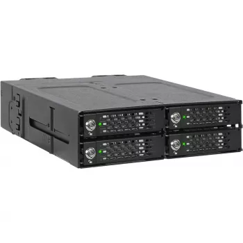 ICY DOCK - ToughArmor MB720MK-B V3 - 4x PCIe 4.0 M.2 NVMe - 4x OCuLink 1x 5,25 paikkaan mobiilikehys metalli musta avainlukolla (Tri-Mode-yhteensopiva)