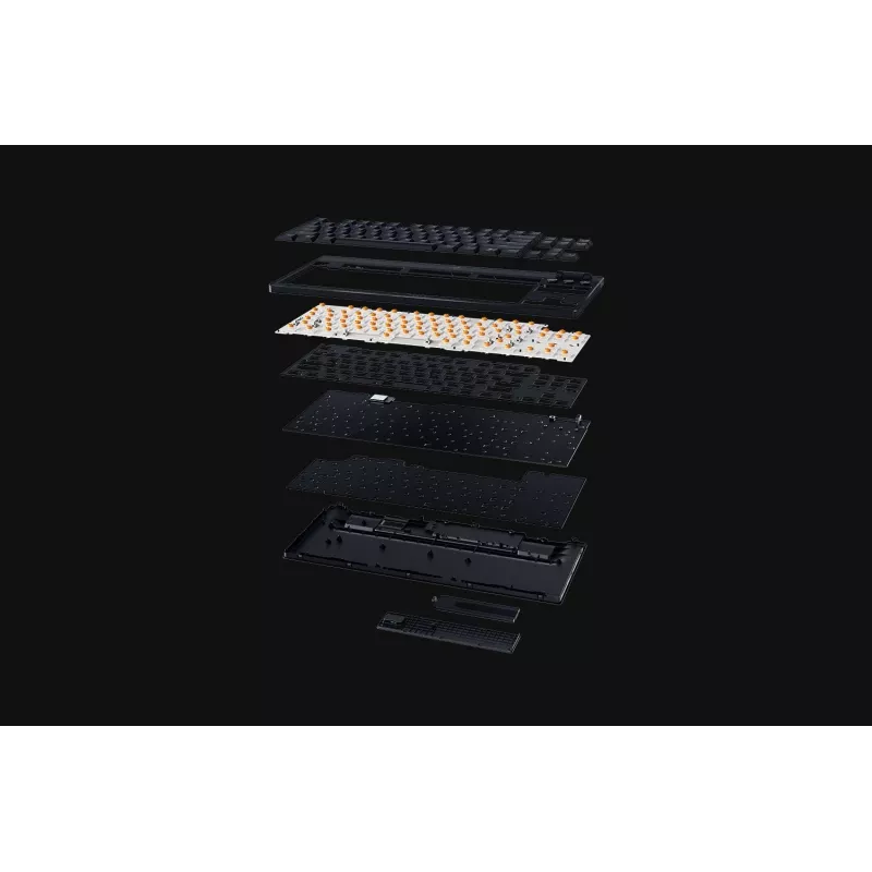 Razer BlackWidow V4 Low-Profile Tenkeyless HyperSpeed pelinäppäimistö, vihreät kytkimet, US-asettelu