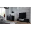 Cama Sideboard VIVA 150 musta/musta kiiltävä + valkoinen