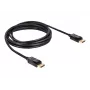 DisplayPort-kaapeli DeLOCK 82424 3 m uros-uros kulta musta