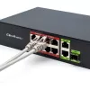 Ethernet-kytkin QOLTEC 52297 PoE RJ45 PoE-uplinkilla ja SFP-portilla