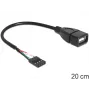 Delock kaapeli USB-pistokeholkki > USB 2.0 Type-A holkki 20 cm (83291)