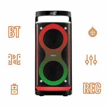 Kannettava kaiutin MANTA SPK0601B100, 100 W, Bluetooth, karaoke, langaton mikrofoni, akku, taajuuskorjain, diskovalot