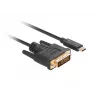 Videokaapeliadapteri LANBERG CA-CMDV-10CU-0030-BK, USB Type-C – DVI-D, 3 m, musta
