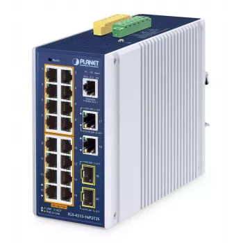 Hallittava kytkin PLANET IP30 16-porttinen L2/L4 Gigabit Ethernet PoE
