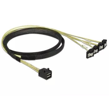 SCSI-kaapeli DeLOCK 85685 musta keltainen 1 m 1 x Mini SAS HD SFF-8643 4 x SATA 7 Pin