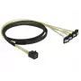 SCSI-kaapeli DeLOCK 85685 musta keltainen 1 m 1 x Mini SAS HD SFF-8643 4 x SATA 7 Pin