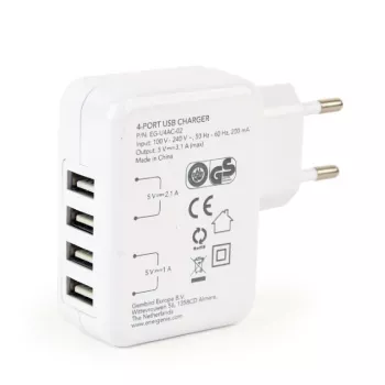 USB-laturi universaali valkoinen/4-porttinen EG-U4AC-02 GEMBIRD