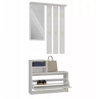 Naulakkokaappi Top e shop VERA Cashmere GS1 — 1800×850×240 mm, kierto-ovi, peili, 1 hylly, 6 koukkua