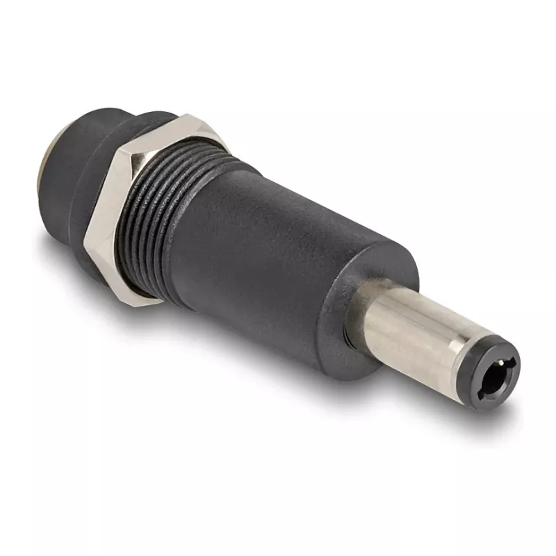 Adapteri DELOCK DC 5,5 x 2,1 mm (naaras) DC 5,5 x 2,5 mm (uros), musta