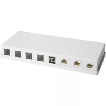 LOGILINK- Keystone-pinta-asennusrasia 8 porttia UTP, valkoinen, ilman liittimiä (NK4035)