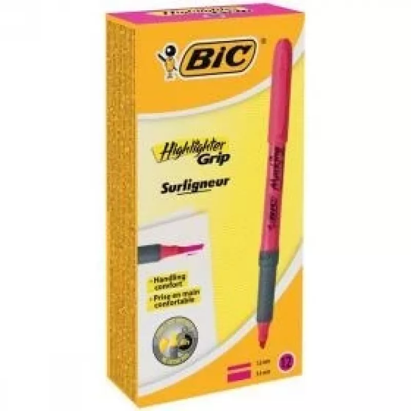 BIC yliviivain FLEX pinkki, 12 kpl:n laatikko 494879